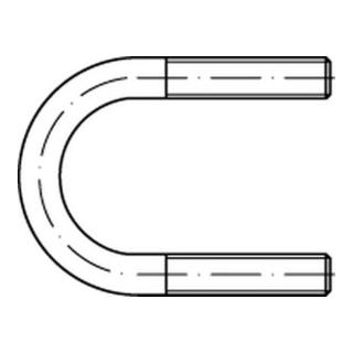 DIN 3570 Rohrschelle mit Rundstahlbügel Form A, Edelstahl A4, blank