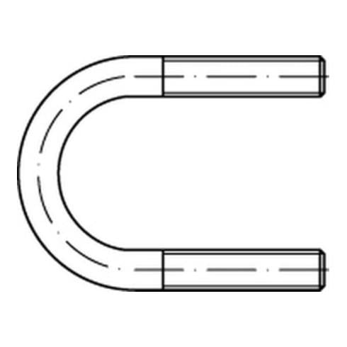 DIN 3570 Rohrschelle mit Rundstahlbügel Form A, Edelstahl A4, blank