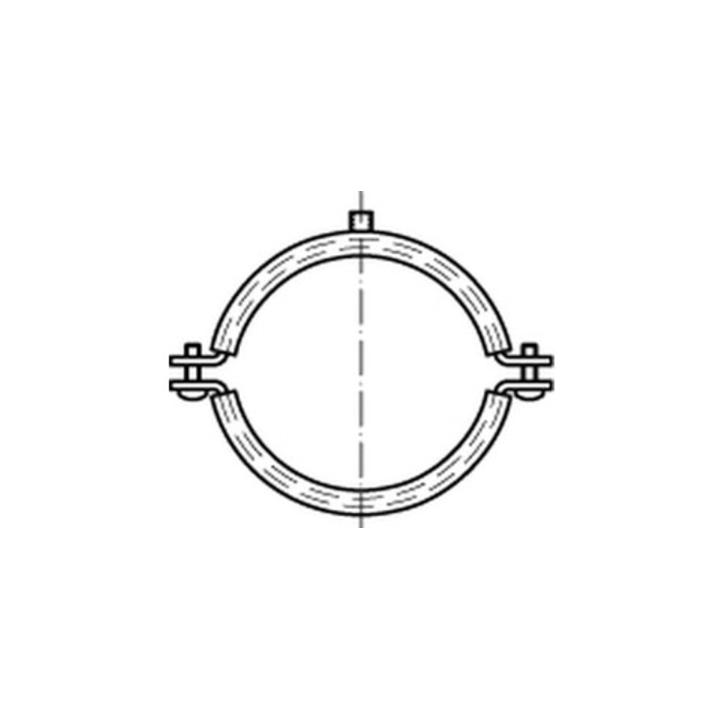 DIN 4109 Zn 48 - 53 / M 8 + M 10 Rohrschelle m. Schalldämpfung gal Zn S