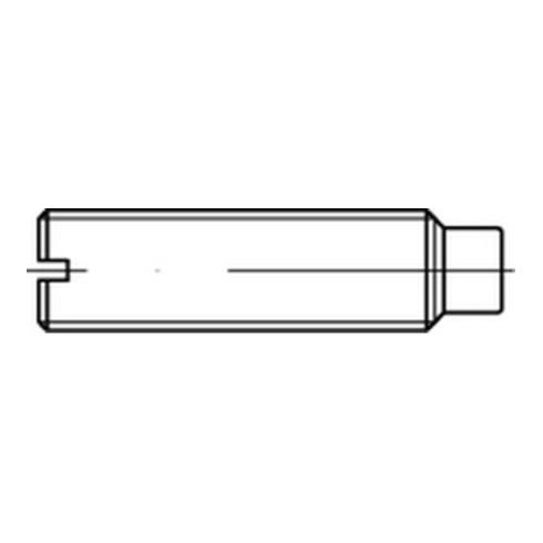 DIN 417/ISO 7435 Gewindestift mit Zapfen und Schlitz, Stahl 14 H, blank