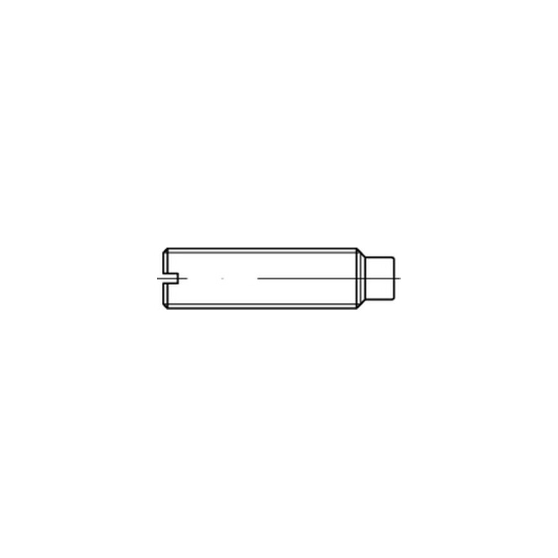 DIN 417/ISO 7435 Gewindestift mit Zapfen und Schlitz, Stahl 14 H, blank