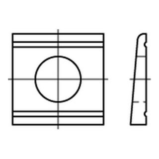 DIN 434 Scheibe für U-Träger, vierkant, keilförmig, Stahl