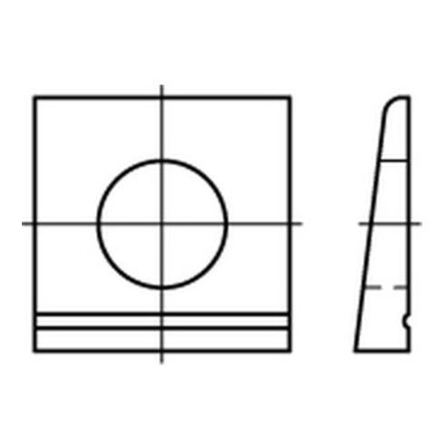 DIN 435 Keilscheibe vierkant Edelstahl A2 13,5mm für Doppel-T-Träger