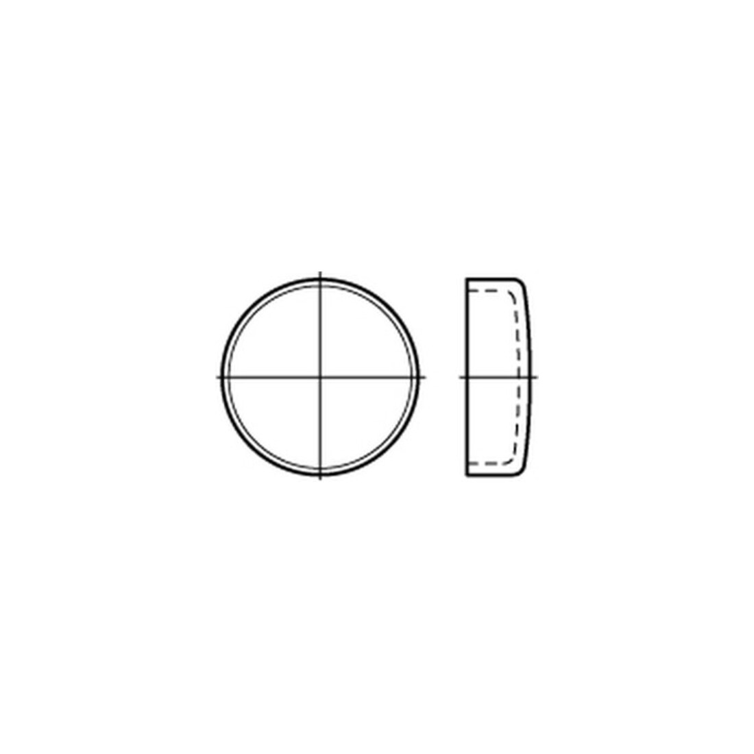 DIN 443 Verschlussdeckel zum Eindrücken, Stahl, blank
