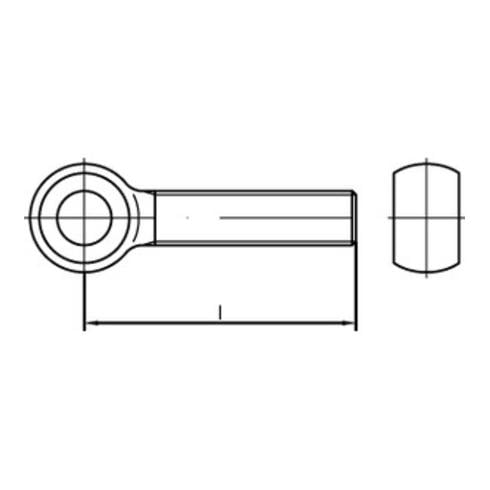 DIN 444 Form LB Augenschraube VG M8x80 Stahl 4.6 galvanisch verzinkt