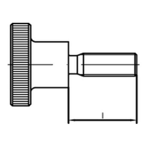 DIN 464 Rändelschraube hohe Form, Edelstahl A1-50, blank