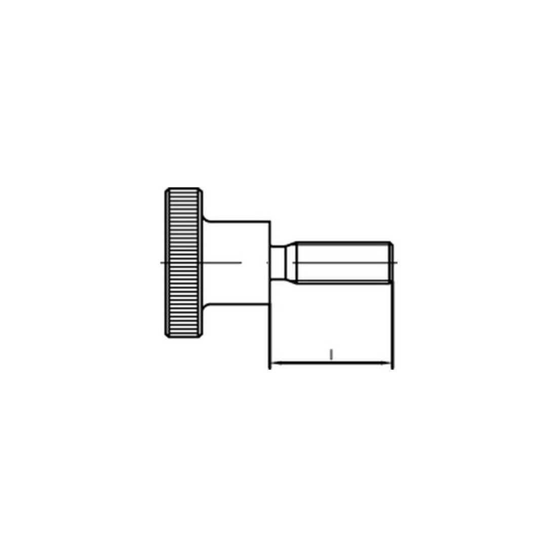 DIN 464 Rändelschraube hohe Form, Edelstahl A1-50, blank