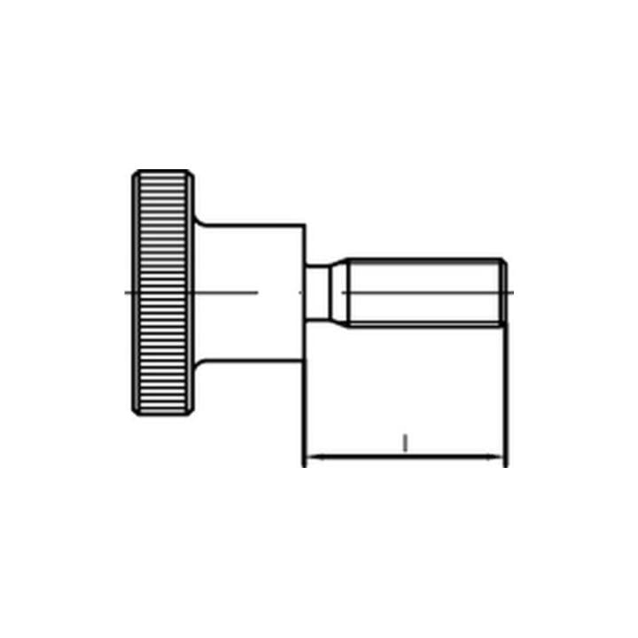 DIN 464 Rändelschraube hohe Form VG M4x12 Messing blank