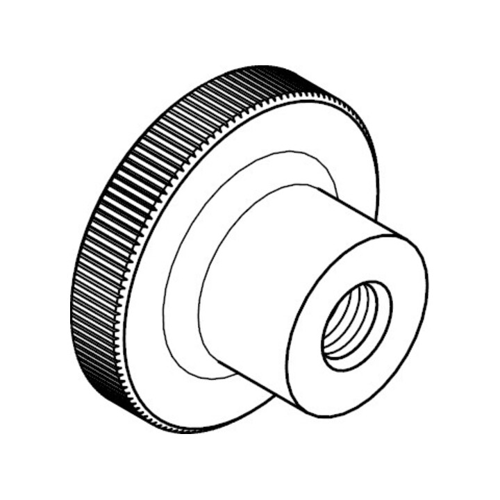 DIN 466 Rändelmutter, hohe Form, 5 M4 HP