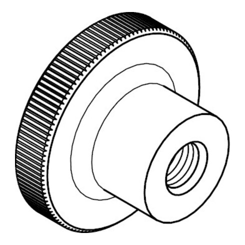 DIN 466 Rändelmutter, hohe Form, MS M6 HP