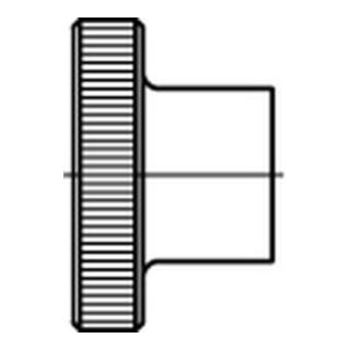 DIN 466 Rändelmuttern 5 M 6 S, 50 Stück