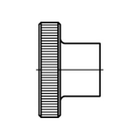 DIN 466 Rändelmutter hohe Form, Edelstahl A1-50, blank