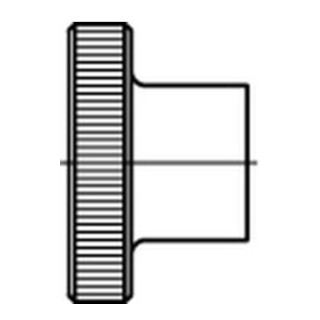 DIN 466 Rändelmutter hohe Form, Edelstahl A1-50, blank
