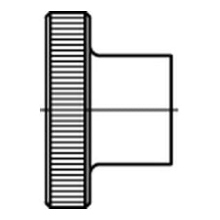 DIN 466 Rändelmutter hohe Form, Messing, blank