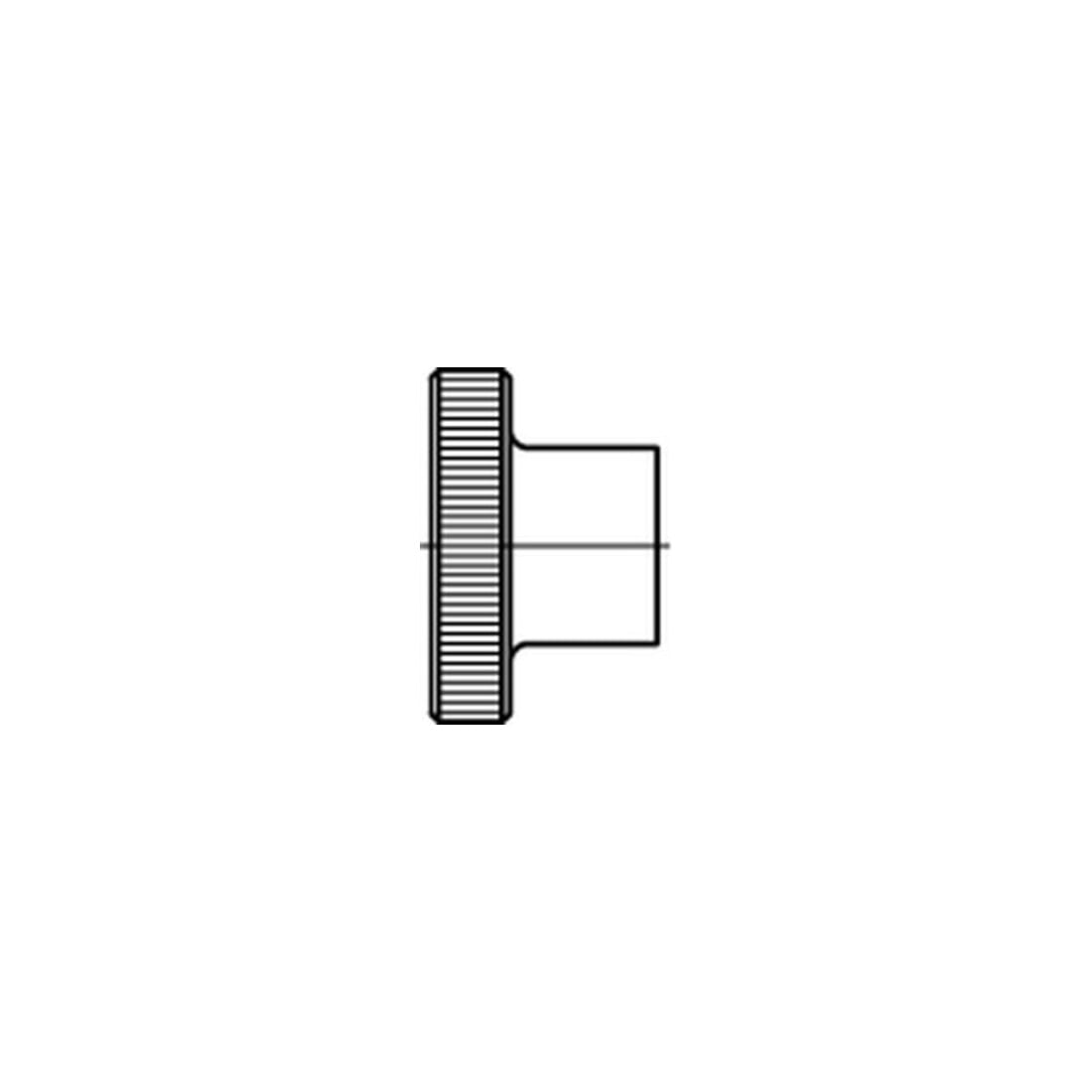 DIN 466 Rändelmutter hohe Form, Messing, blank