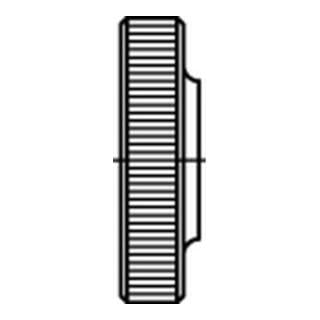 DIN 467 Rändelmutter niedrige Form, Edelstahl A1-50, blank