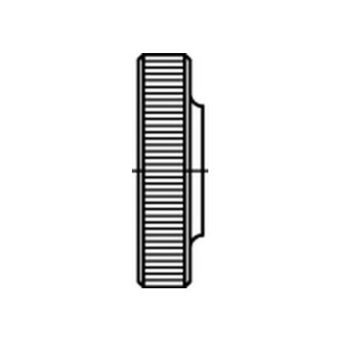 DIN 467 Rändelmutter niedrige Form, Edelstahl A1-50, blank