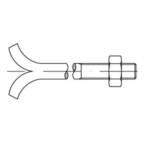 DIN 529-C Steinschraube mit Spaltdolle und Mutter, Stahl, galvanisch verzinkt