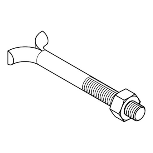 DIN 529 Steinschraube Form C= Spaltdolle, mit Mutter, Mu 3.6 galZn C M8x80 HP