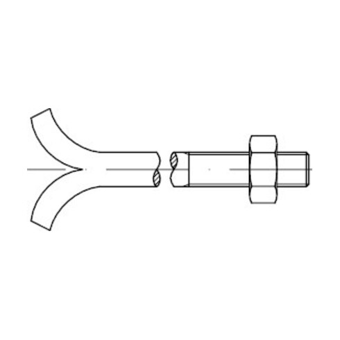 DIN 529 Steinschraube Form C= Spaltdolle, mit Mutter, Mu 3.6 galZn C M8x80 HP