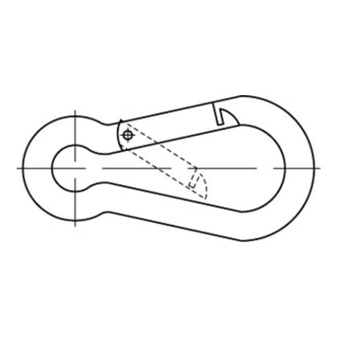 DIN 5299-C Feuerwehr-Karabinerhaken Stahl  C galv. verzinkt