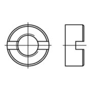 DIN 546 Schlitzmutter, Edelstahl, blank