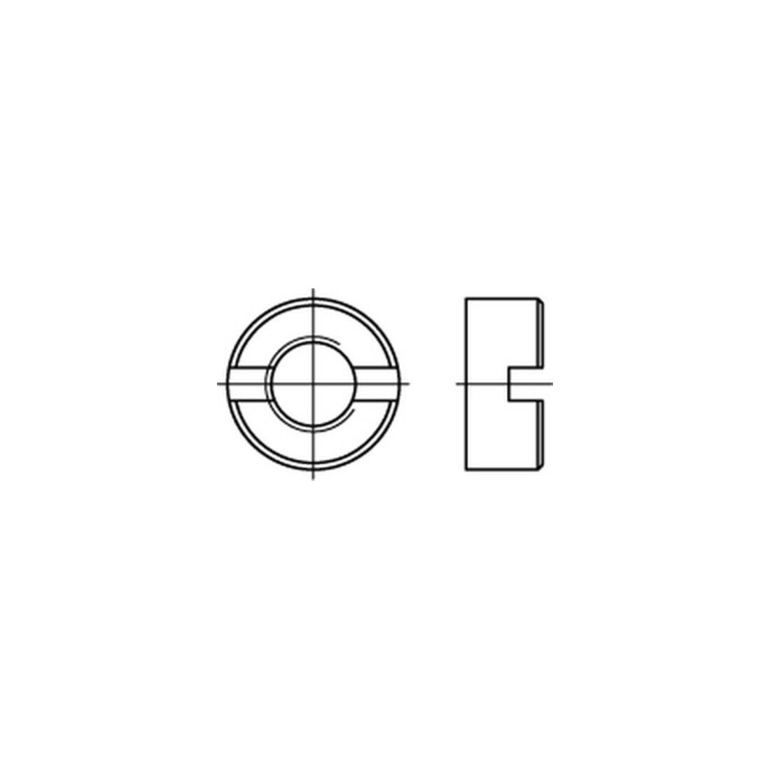 DIN 546 Schlitzmutter, Edelstahl, blank