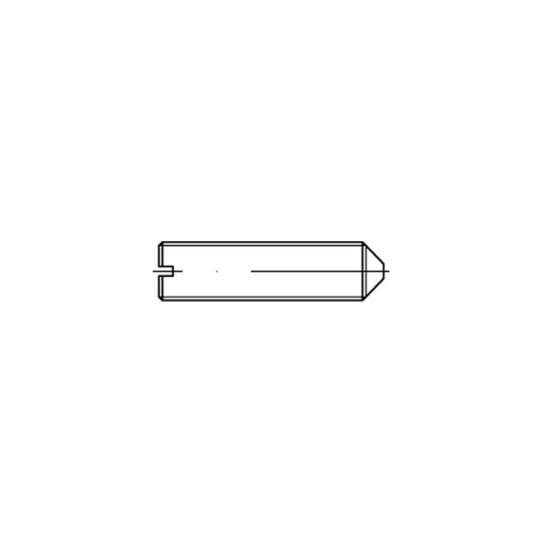 DIN 553/ISO 7434 Gewindestift mit Spitze und Schlitz, Messing, blank