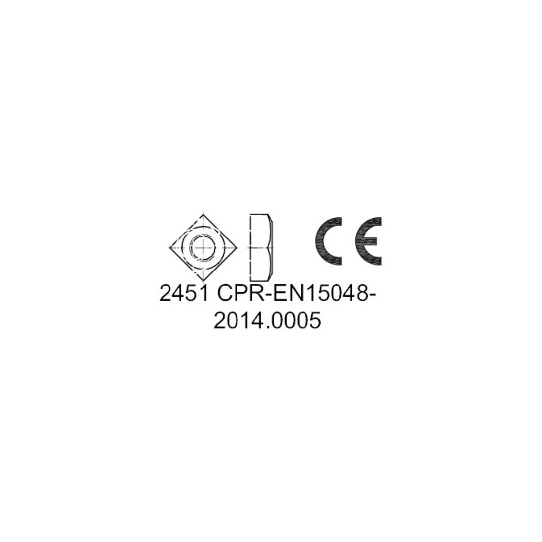 DIN 557 Écrou carré, acier inoxydable A2 M16 HP