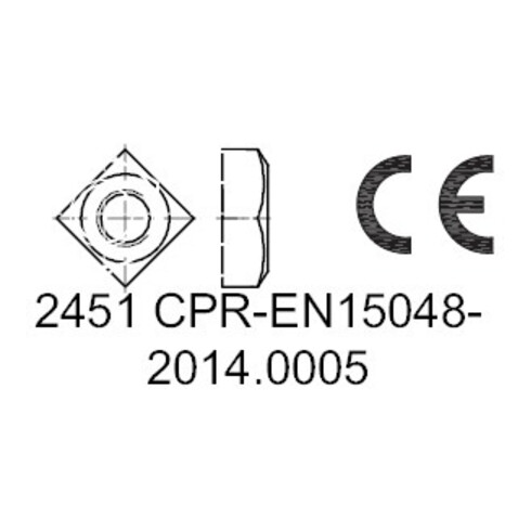 DIN 557 Vierkantmutter, 5 galZn M8 HP