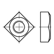 DIN 557 Vierkantmutter, Stahl