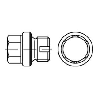 DIN 5586-B Verschlussschraube Stahl BG 1/8 mit aufgeschmolzener Dichtung galv. verzinkt, 100 Stück