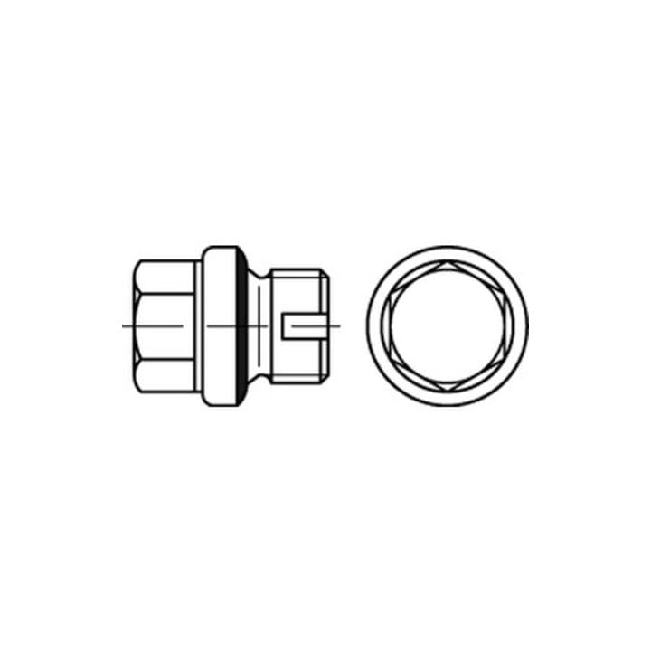 DIN 5586-B Verschlussschraube Stahl BG 3/4 mit aufgeschmolzener Dichtung galv. verzinkt