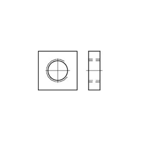 DIN 562 Écrou carré, forme basse, 04 M2 HP