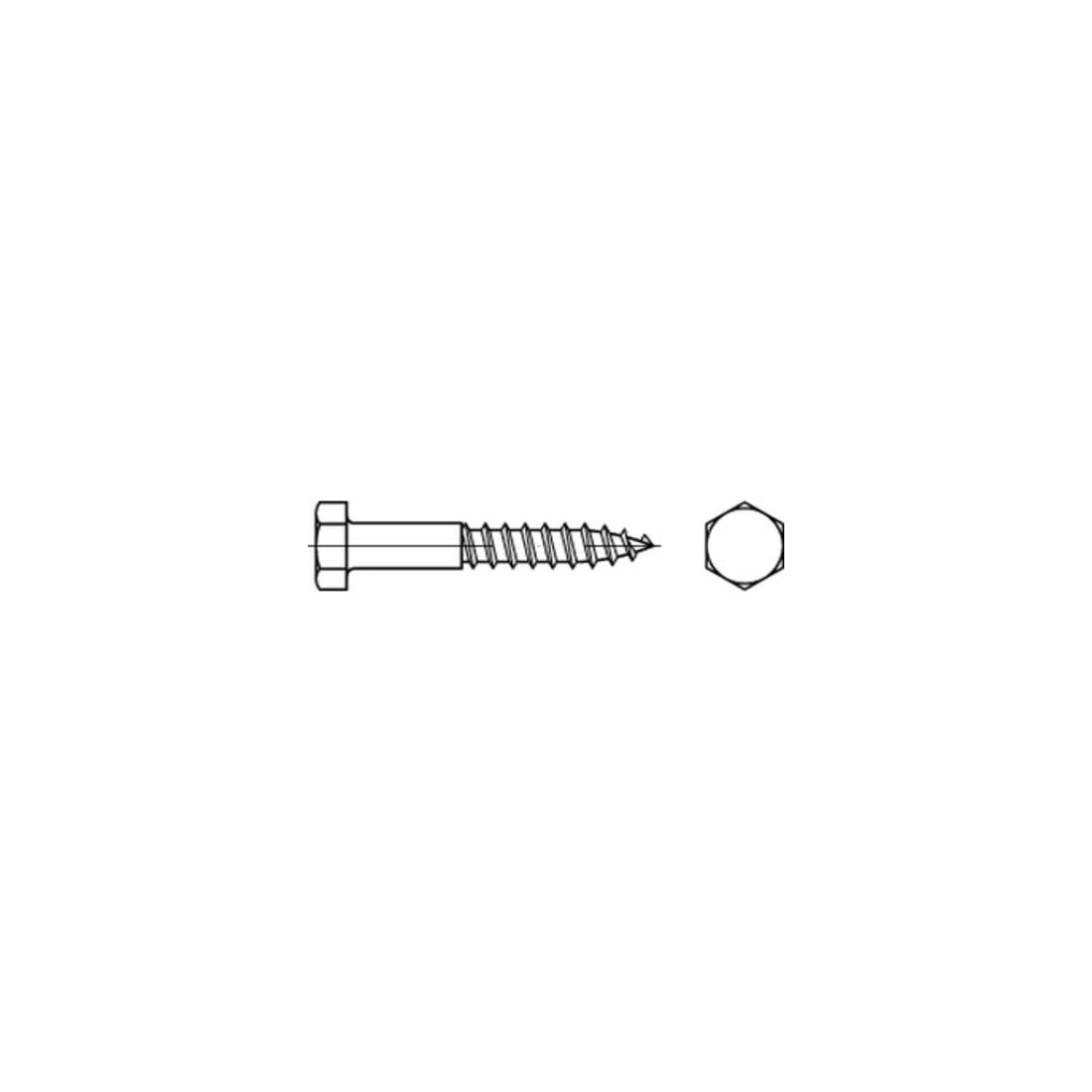 DIN 571 Sechskant-Holzschraube 12x70 Edelstahl A4 blank