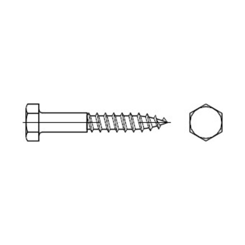 DIN 571 Sechskant-Holzschraube, ST galZn 5x20 KP