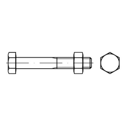 DIN 601/ISO 4016 Sechskant-Schaftschraube M16x100 Stahl 4.6 blank m. Mutter