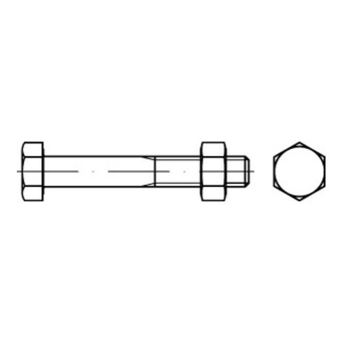 DIN 601/ISO 4016 Sechskant-Schaftschraube M16x35 Stahl 4.6 galvanisch verzinkt m. Mutter