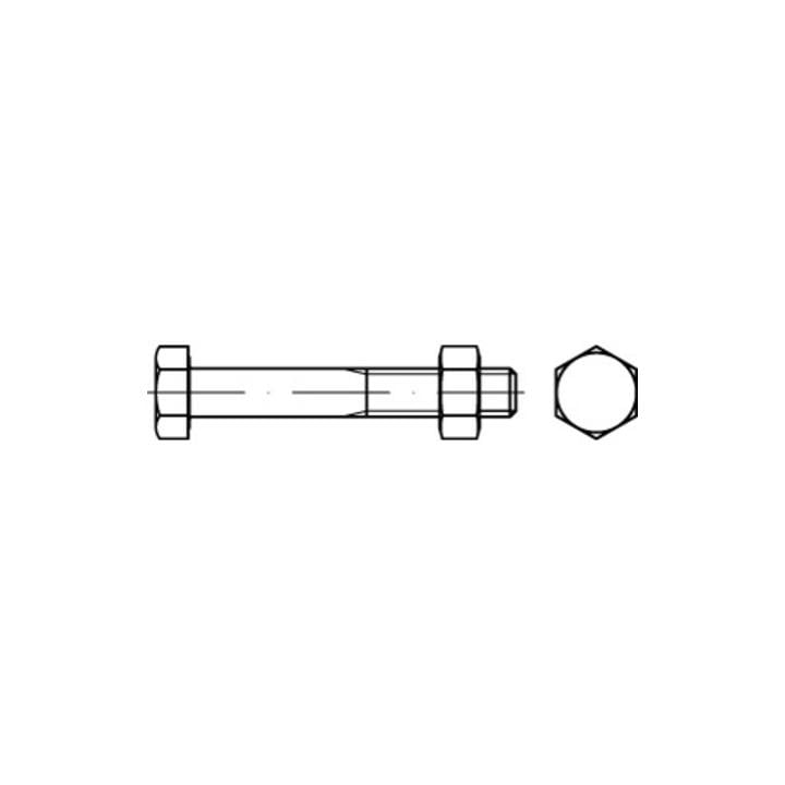 DIN 601 Sechskant-Schaftschraube M10x55 Stahl 4.6 blank m. Mutter