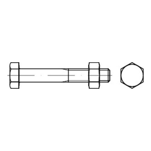 DIN 601 Vis hexagonale avec écrous, M12x120 Zn HP