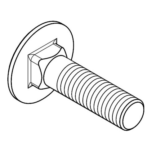 DIN 603 avec écrou, galvanisé M16x55 HP