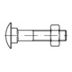 DIN 603 Flachrundschraube M10x25 Stahl 4.6 galvanisch verzinkt m. Vierkantansatz u. Mutter