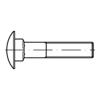 DIN 603/ISO 8677 Flachrundschraube mit Vierkantansatz ohne Mutter, Vollgewinde, Stahl 8.8, blank