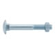 DIN 603 Flachrundschraube M16x35 Stahl 4.6 galvanisch verzinkt m. Vierkantansatz u. Mutter