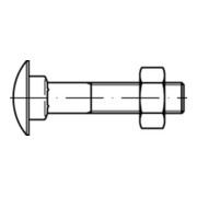 DIN 603\ISO 8677 Flachrundschraube Teilgewinde mit Vierkantansatz und Mutter Stahl 4.6 blank-3