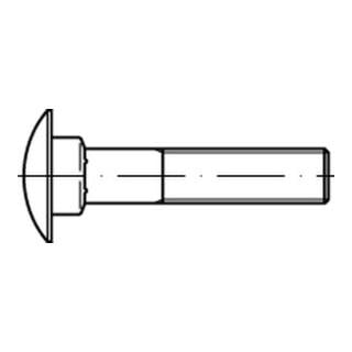 DIN 603/ISO 8677 Flachrundschraube mit Vierkantansatz ohne Mutter, Vollgewinde, Messing, blank