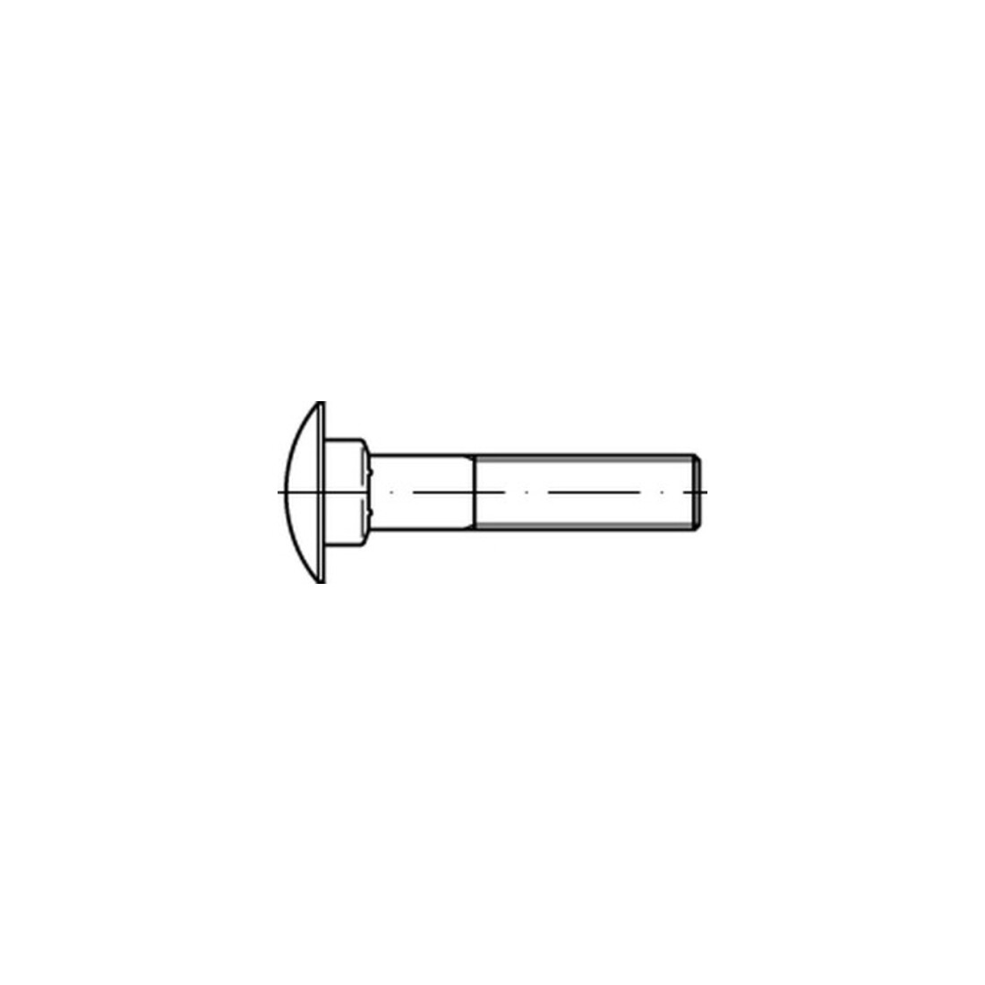 DIN 603/ISO 8677 Flachrundschraube mit Vierkantansatz ohne Mutter, Vollgewinde, Messing, blank