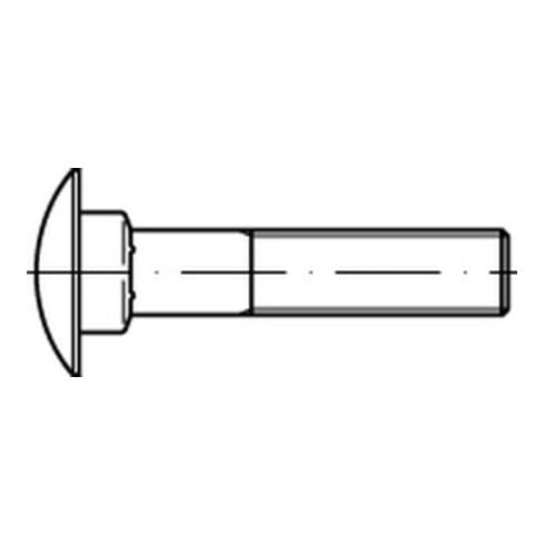 DIN 603/ISO 8677 Flachrundschraube mit Vierkantansatz ohne Mutter, Vollgewinde, Messing, blank