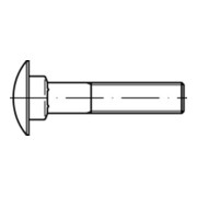 DIN 603/ISO 8677 Flachrundschraube mit Vierkantansatz ohne Mutter, Vollgewinde, Messing, blank