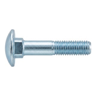 DIN 603/ISO 8677 Flachrundschraube mit Vierkantansatz ohne Mutter, Vollgewinde, Messing, blank